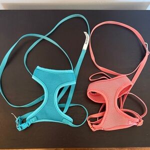 NWOT Petco Blue and Pink Mesh Cat Harness Set
